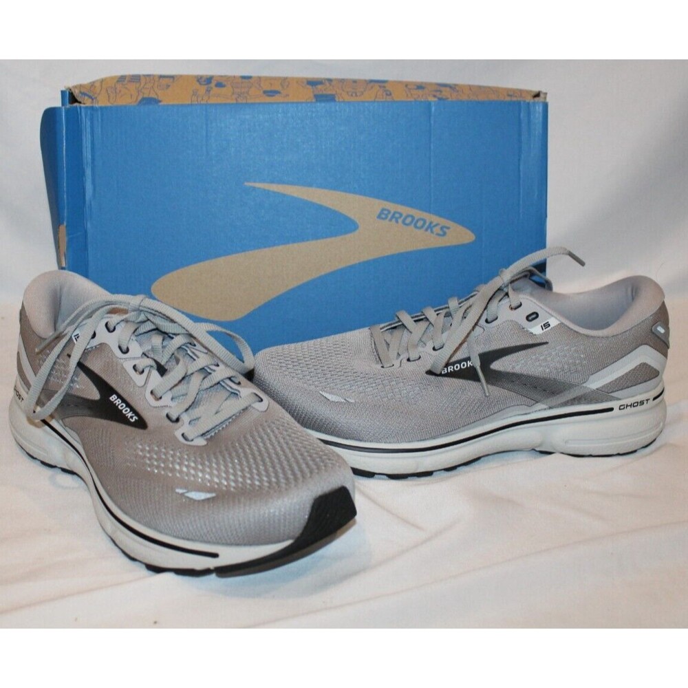 Brooks Men's Ghost 15 Gray Running Training Shoes 9 Extra Wide 4E EXTRA WIDE